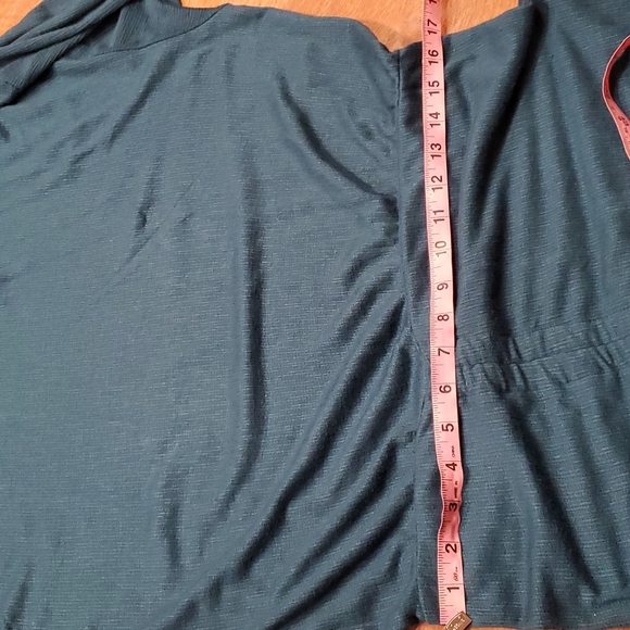 Free People Sundown Cowl blue neck ruched midi sneath dress long sleeves Large - Picture 12 of 13